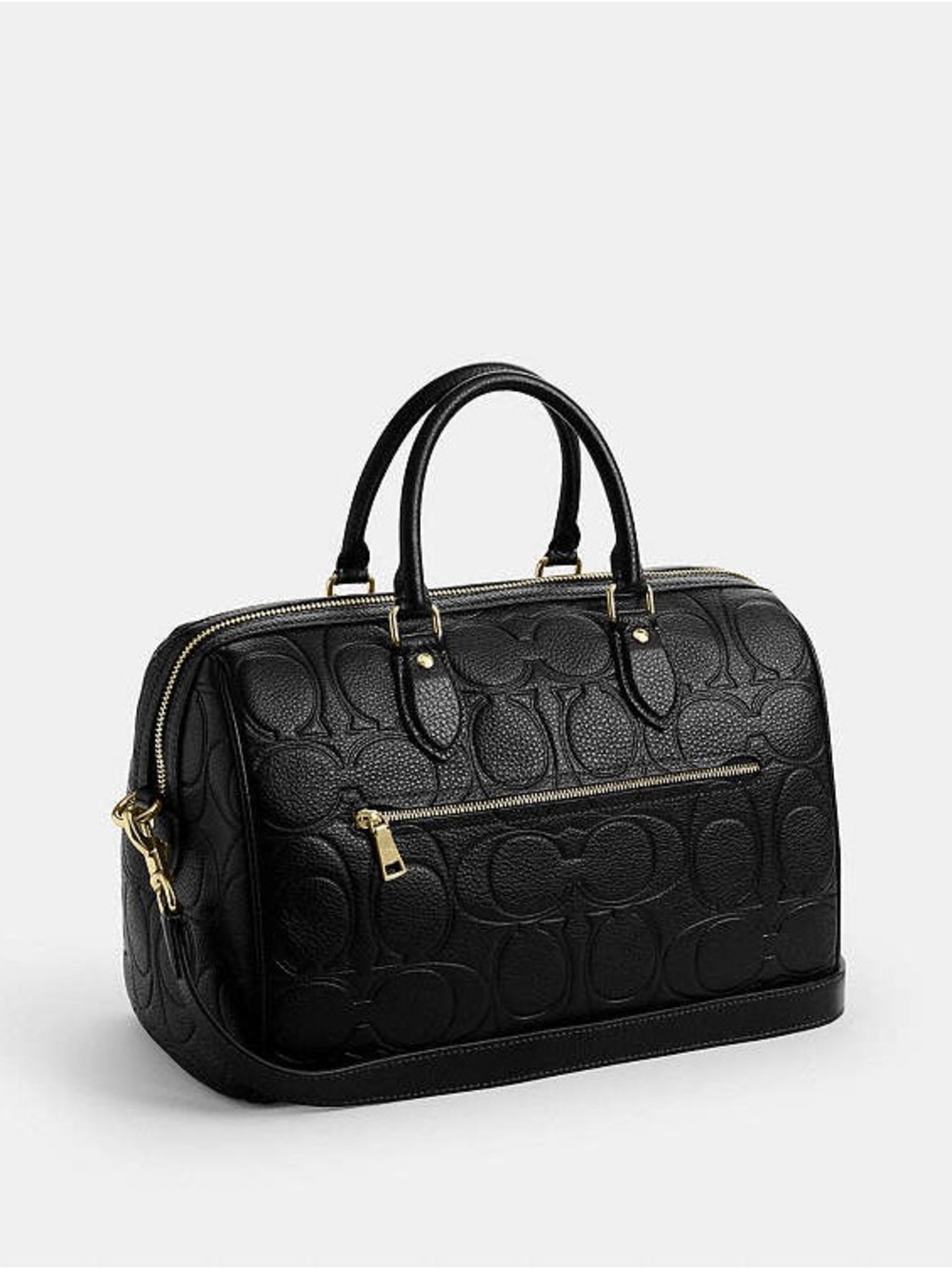 NWT Coach Rowan Large Satchel Bag In Signature Leather CEW02 BLACK Gold - Picture 12 of 13